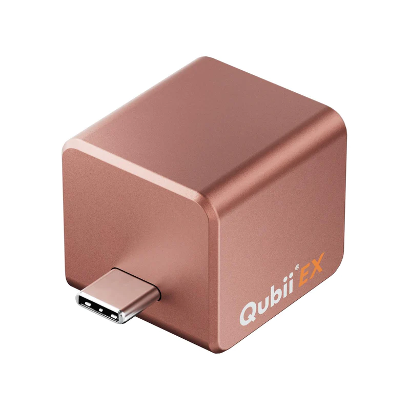 【Freshman support SALE】Qubii EX 256GB Type-C接続 PD60W 高速充電  自動バックアップ  ローズゴールド MKPQE-RG-256