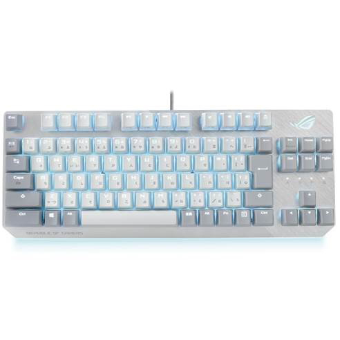 【店頭展示使用品】ASUS ゲーミングキーボード ROG Strix Scope NX TKL Moonlight White 赤軸 [White/Gray](30日間保証）