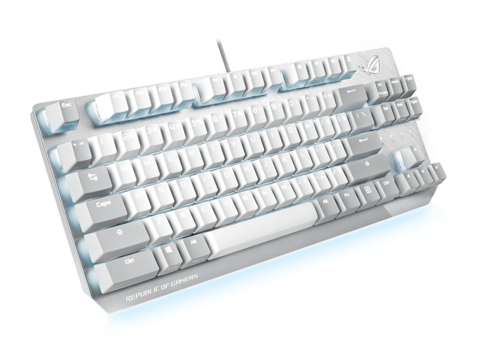 【店頭展示使用品】ASUS ゲーミングキーボード ROG Strix Scope NX TKL Moonlight White 赤軸 [White/Gray](30日間保証）