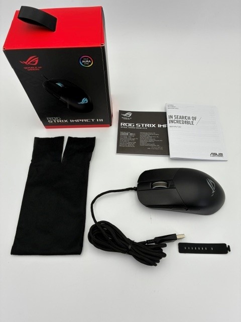 【店頭展示使用品】ASUS ゲーミングマウス-ブラック ROG Strix Impact III [P518/ROG/STRIX/IMPACT/3](30日間保証）