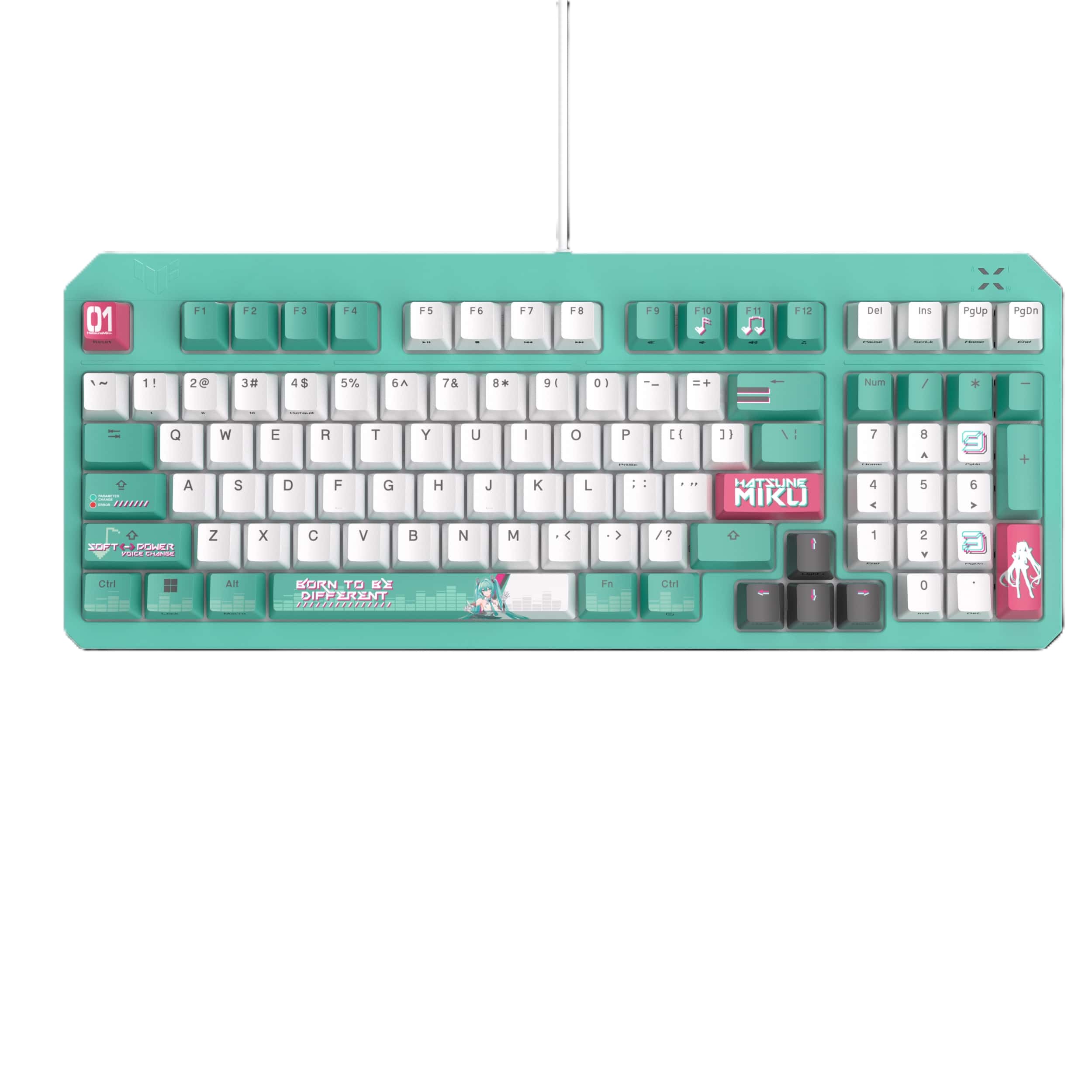 ASUS 英語配列ゲーミングキーボード TUF Gaming K3 Gen II Hatsune Miku Edition TUF/K3/G2/RED/MIKU