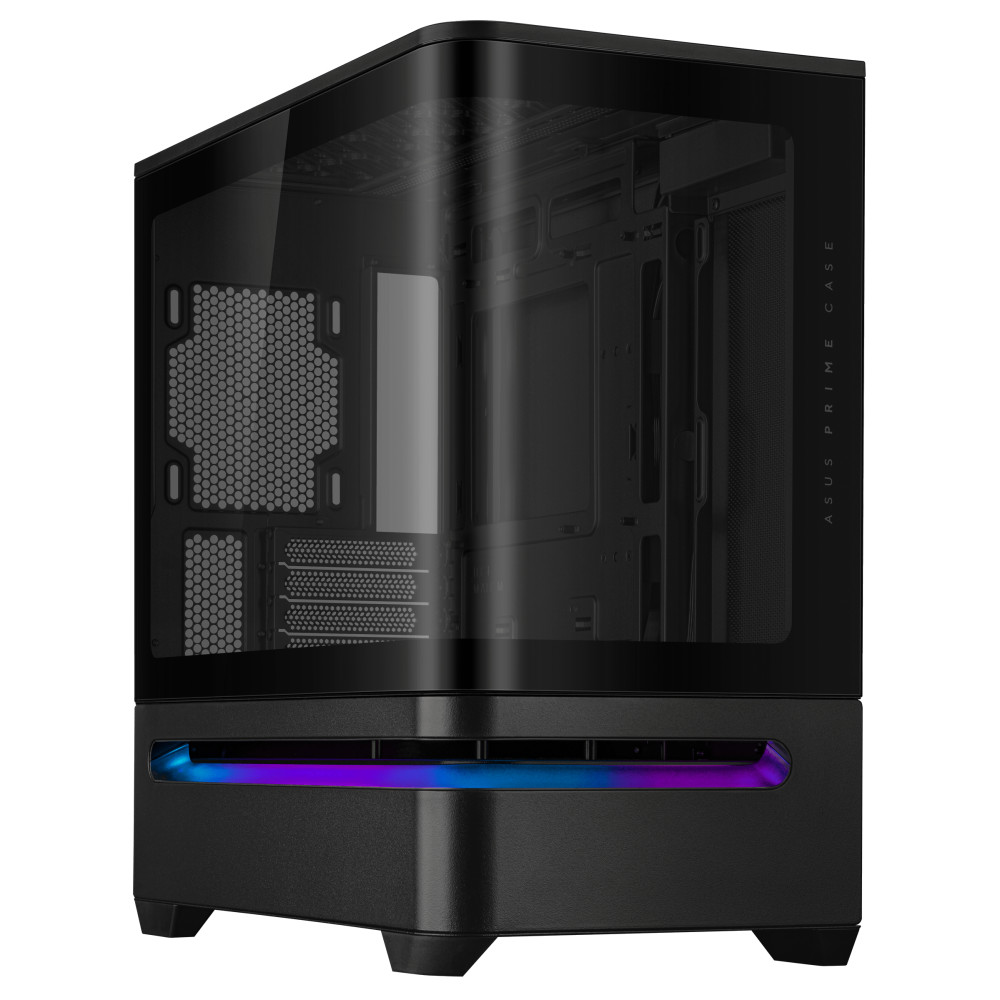 【アウトレット品】ASUS PRIME AP202 TG BLACK ミニタワー ピラーレス PCケース ブラック