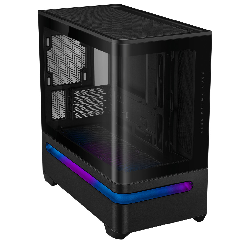 【アウトレット品】ASUS PRIME AP202 TG BLACK ミニタワー ピラーレス PCケース ブラック
