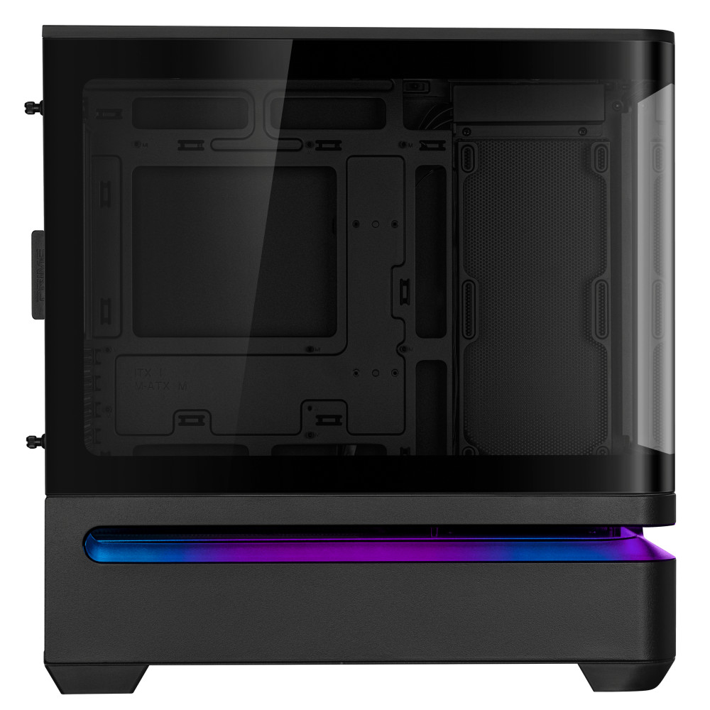 【アウトレット品】ASUS PRIME AP202 TG BLACK ミニタワー ピラーレス PCケース ブラック