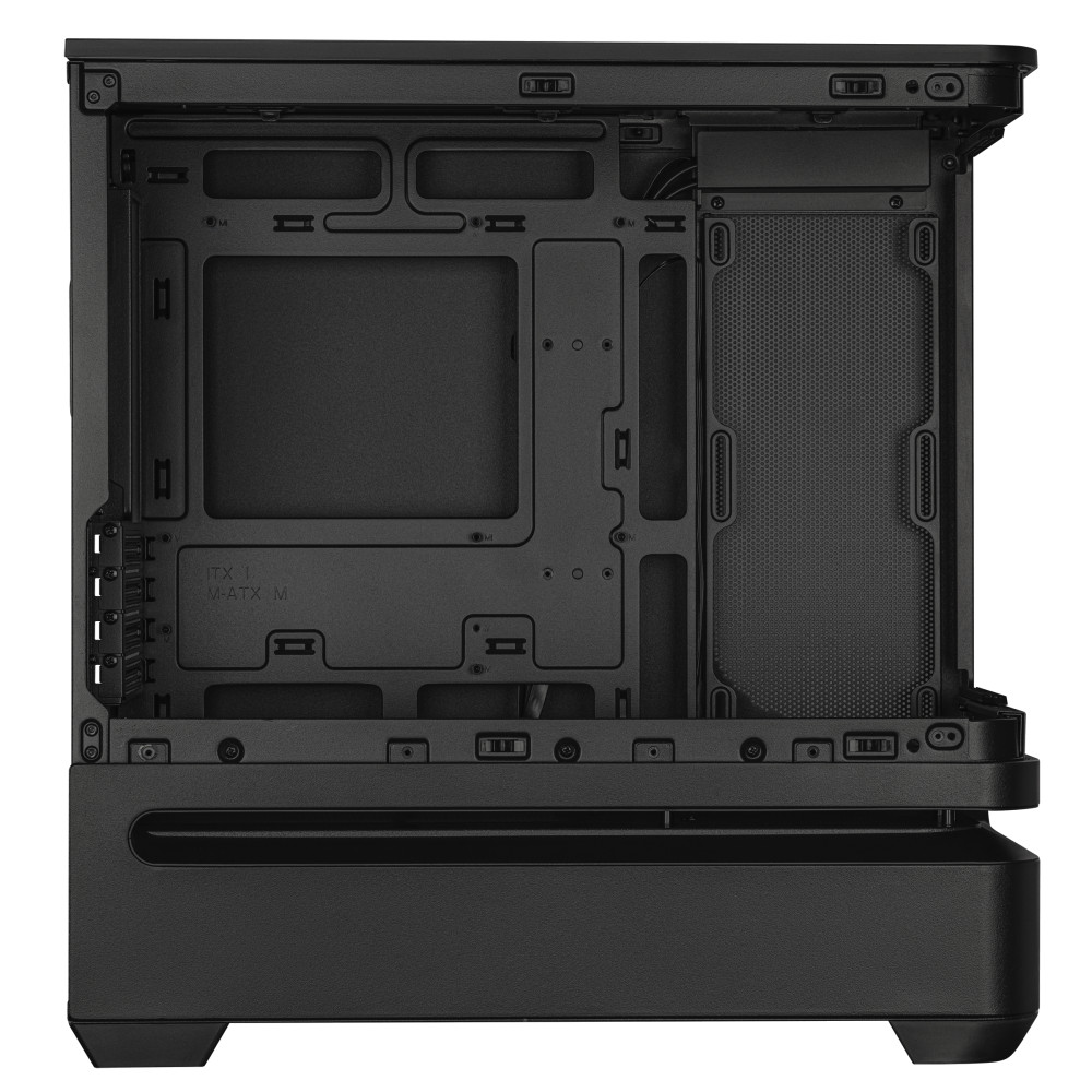 【アウトレット品】ASUS PRIME AP202 TG BLACK ミニタワー ピラーレス PCケース ブラック