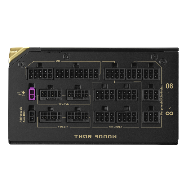 ASUS(エイスース) 3000W(日本国内1300W) 80Plus Titanium認証 ATX電源ユニット ROG Thor 3000W Titanium III Edition 20