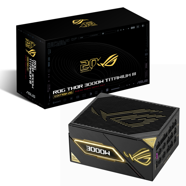 ASUS(エイスース) 3000W(日本国内1300W) 80Plus Titanium認証 ATX電源ユニット ROG Thor 3000W Titanium III Edition 20