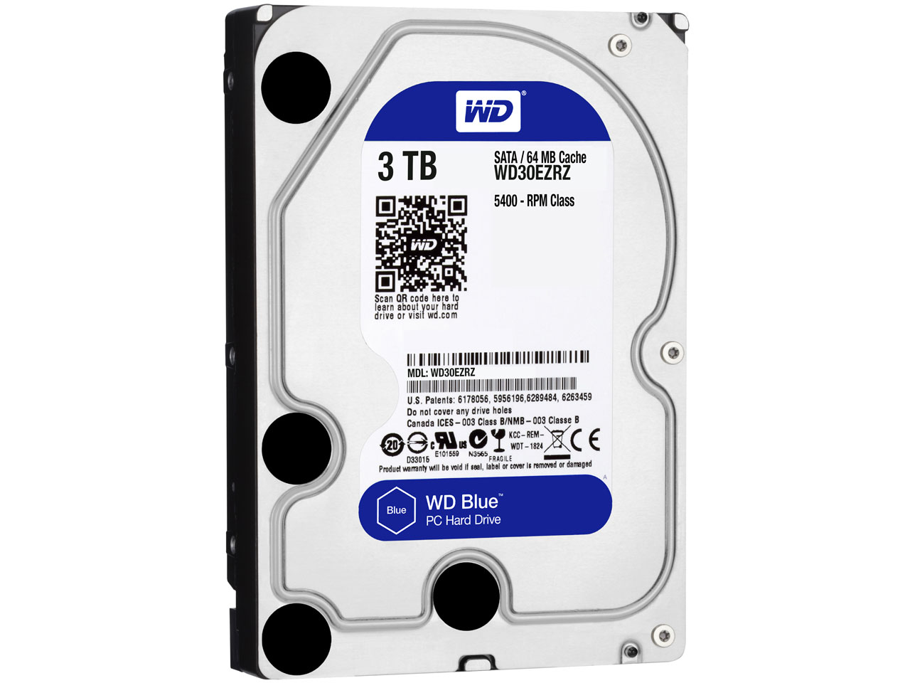【EarlySummerセール】【中古】【店頭展示使用品】WD30EZRZ-RT(3TB 64MB SATA3.0 1TBﾌﾟﾗｯﾀ)(30日間保証）