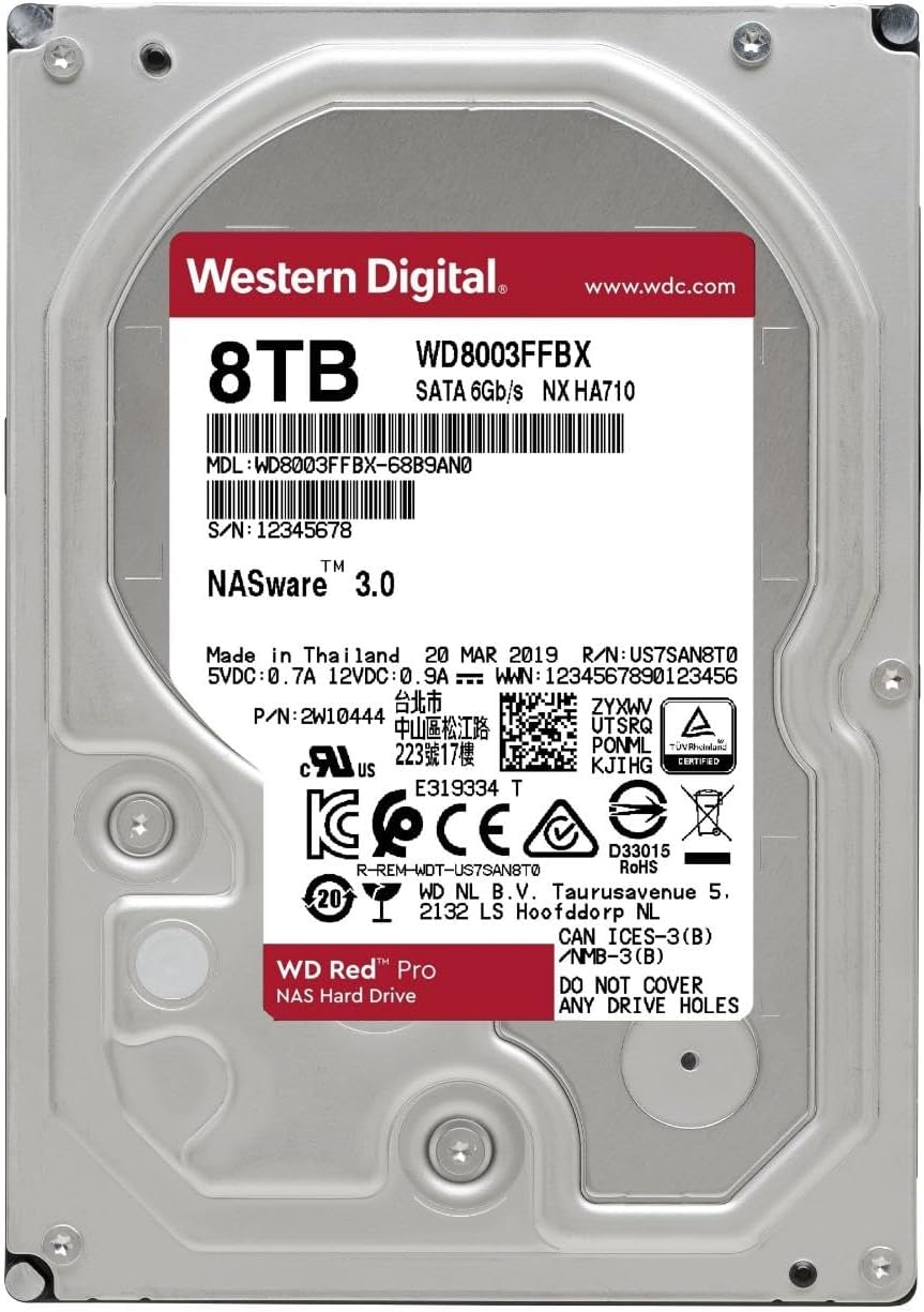 Western Digital WD8003FFBX [ WD Red Pro HDD 内蔵ハードディスク 3.5インチ 8TB NAS用 SATA3.0 7200rpm 256MB メーカー保証3年 ]