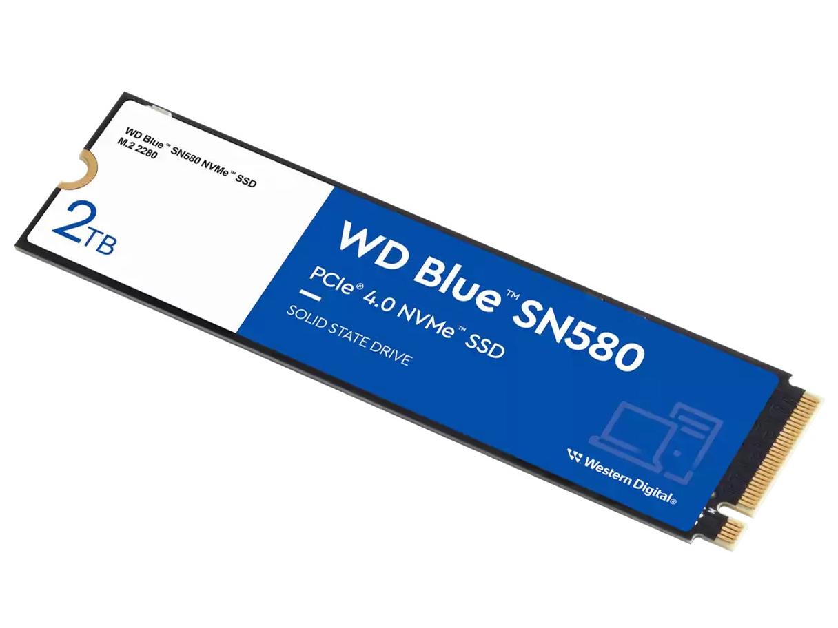 Western Digital ウエスタンデジタル WDS200T3B0E [ WD Blue M.2 SSD 内蔵 2TB NVMe Pcle Gen4 x4 (読取り最大 4150MB/s 書込み最大 4150MB/s ) ノート PC メーカー保証5年 ] SN580