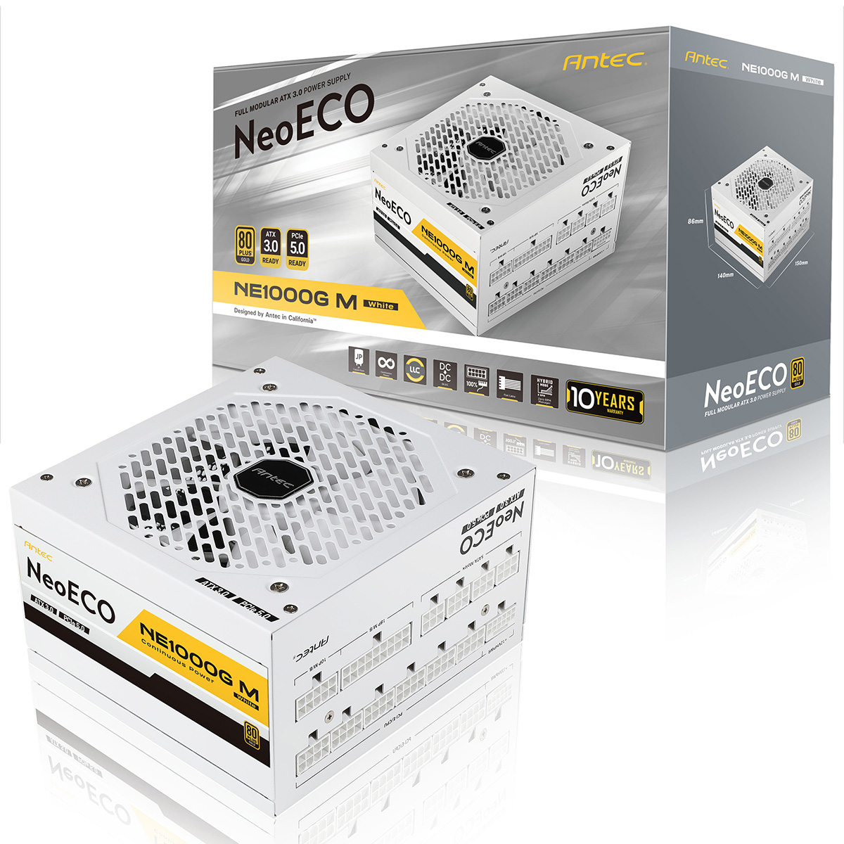 Antec(アンテック) 1000W 80Plus Gold認証 ATX電源ユニット NE1000G M WHITE ATX 3.0 NeoECO
