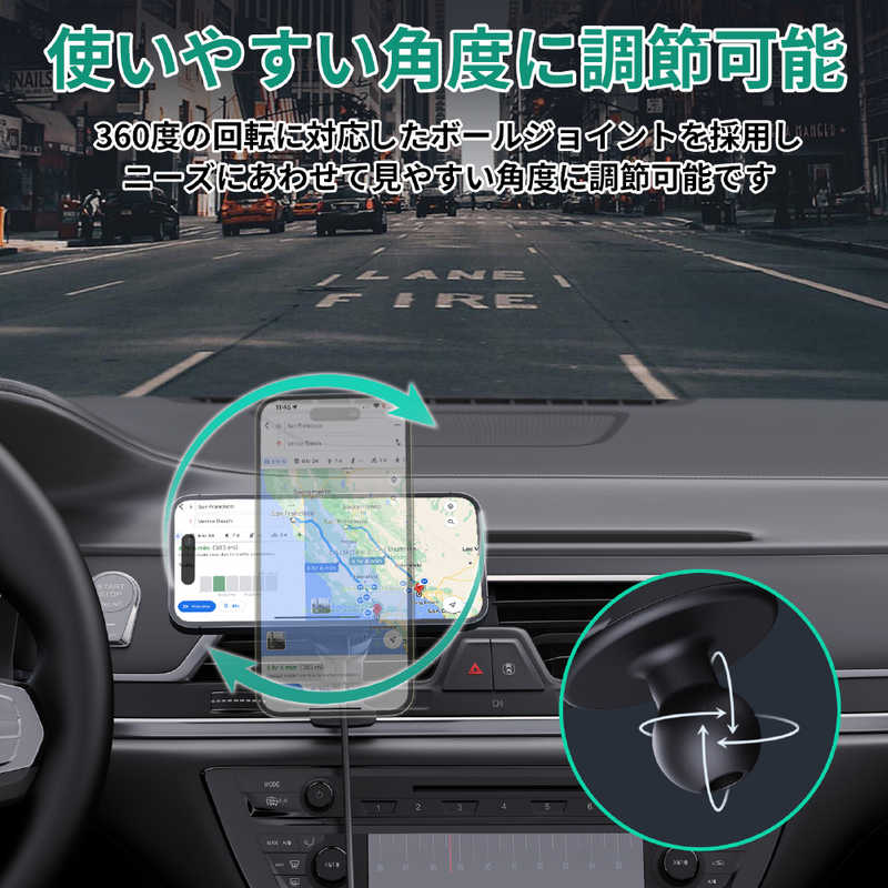 AUKEY アクティブ冷却機能 車載スマホホルダー HD-MC13A