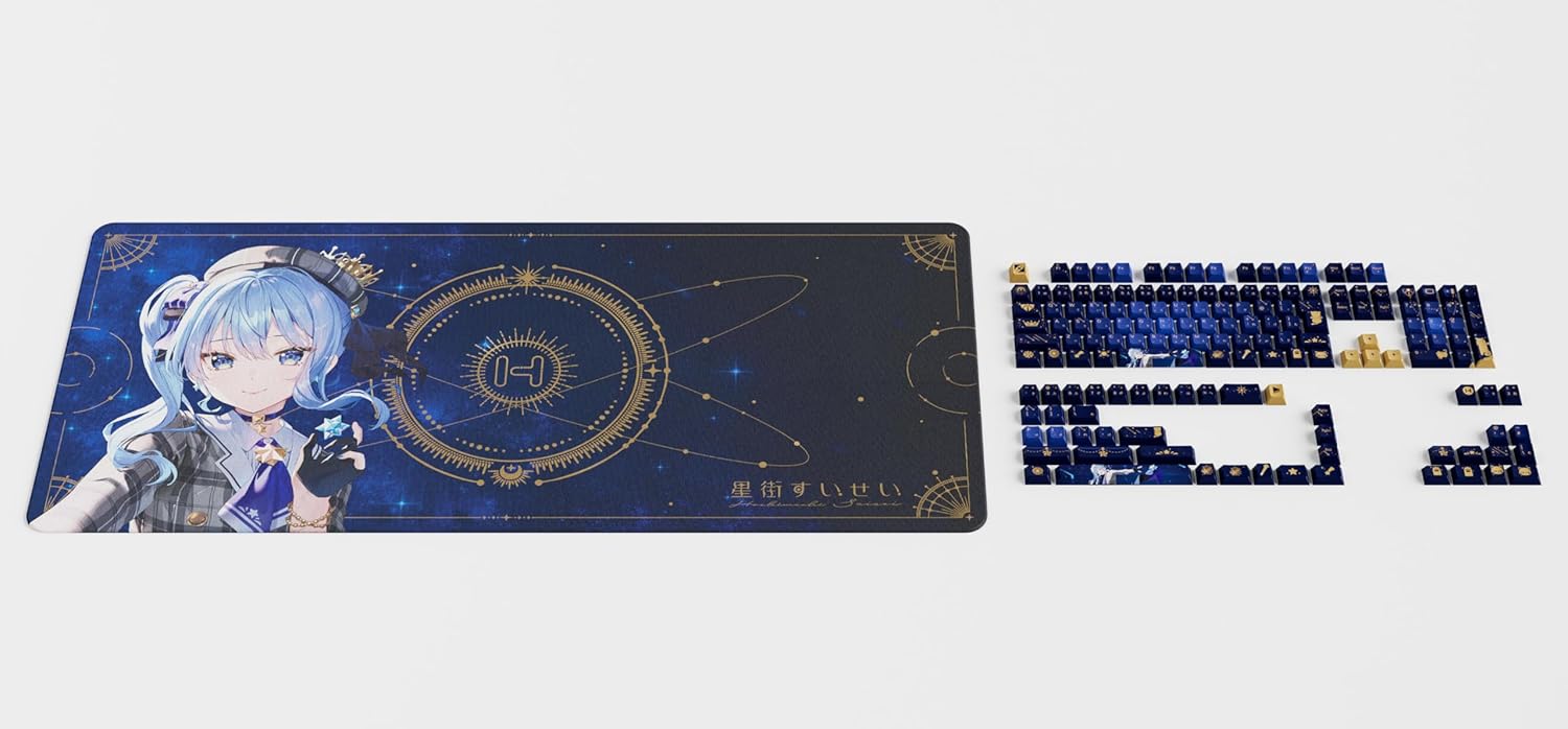 HYTE Hoshimachi Suisei Keycap + Mouse Pad(初回限定版)[hololive所属「星街すいせい」限定コラボレーションモデル]
