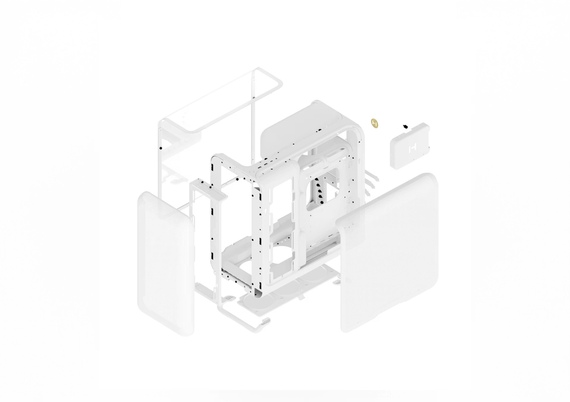 HYTE 曲面ガラス搭載 ラウンドデザインE-ATX対応PCケース X50 SNOW WHITE