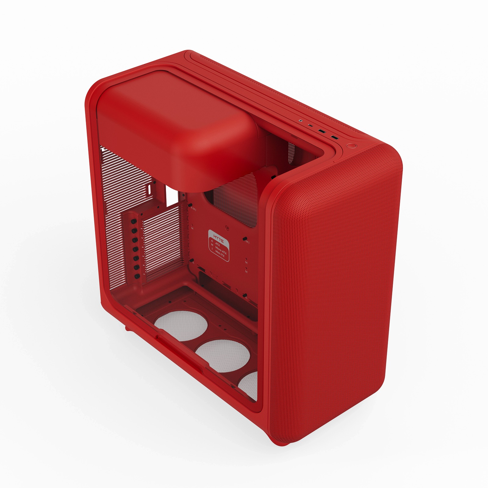 【お取り寄せ】HYTE(ハイト) ラウンドデザイン ミドルタワー PCケース X50 Cherry レッド