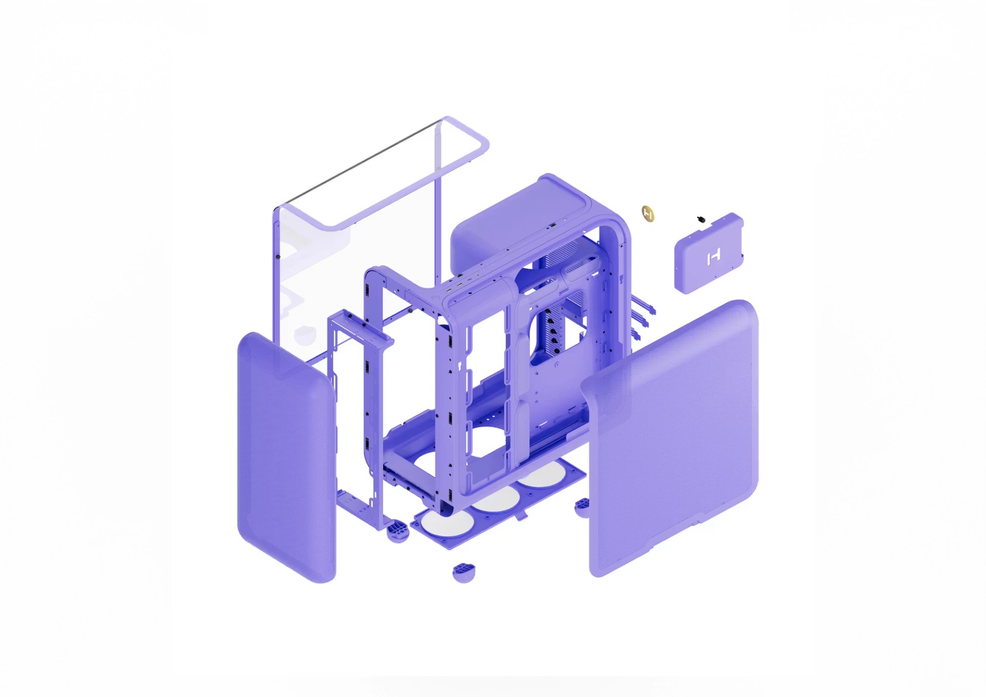 HYTE 曲面ガラス搭載 ラウンドデザインE-ATX対応PCケース X50 TARO MILK
