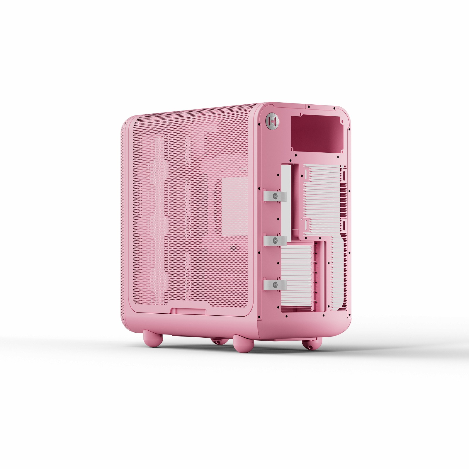 【お取り寄せ】HYTE(ハイト) ラウンドデザイン ミドルタワー PCケース X50 Strawberry Milk ピンク