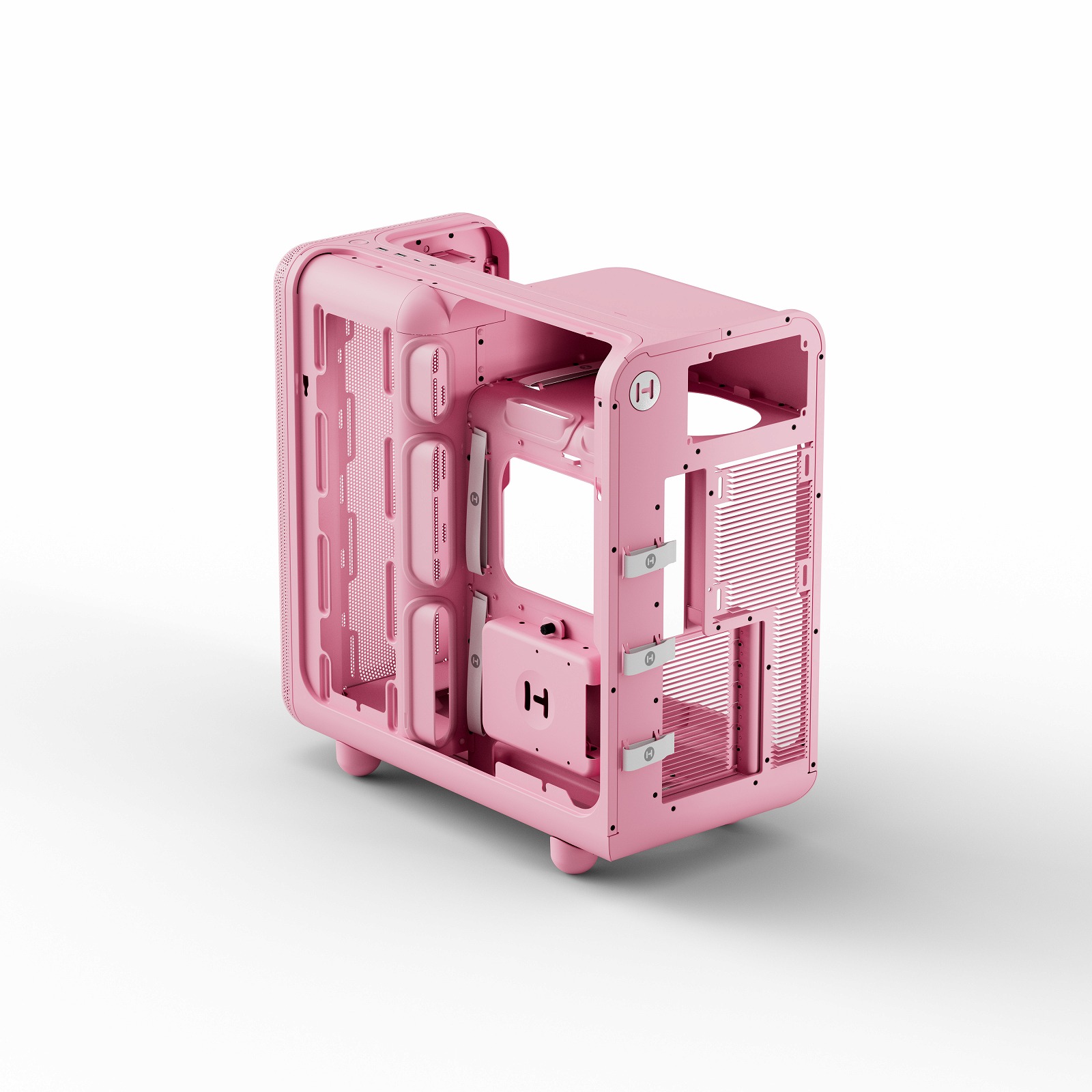 【お取り寄せ】HYTE(ハイト) ラウンドデザイン ミドルタワー PCケース X50 Strawberry Milk ピンク