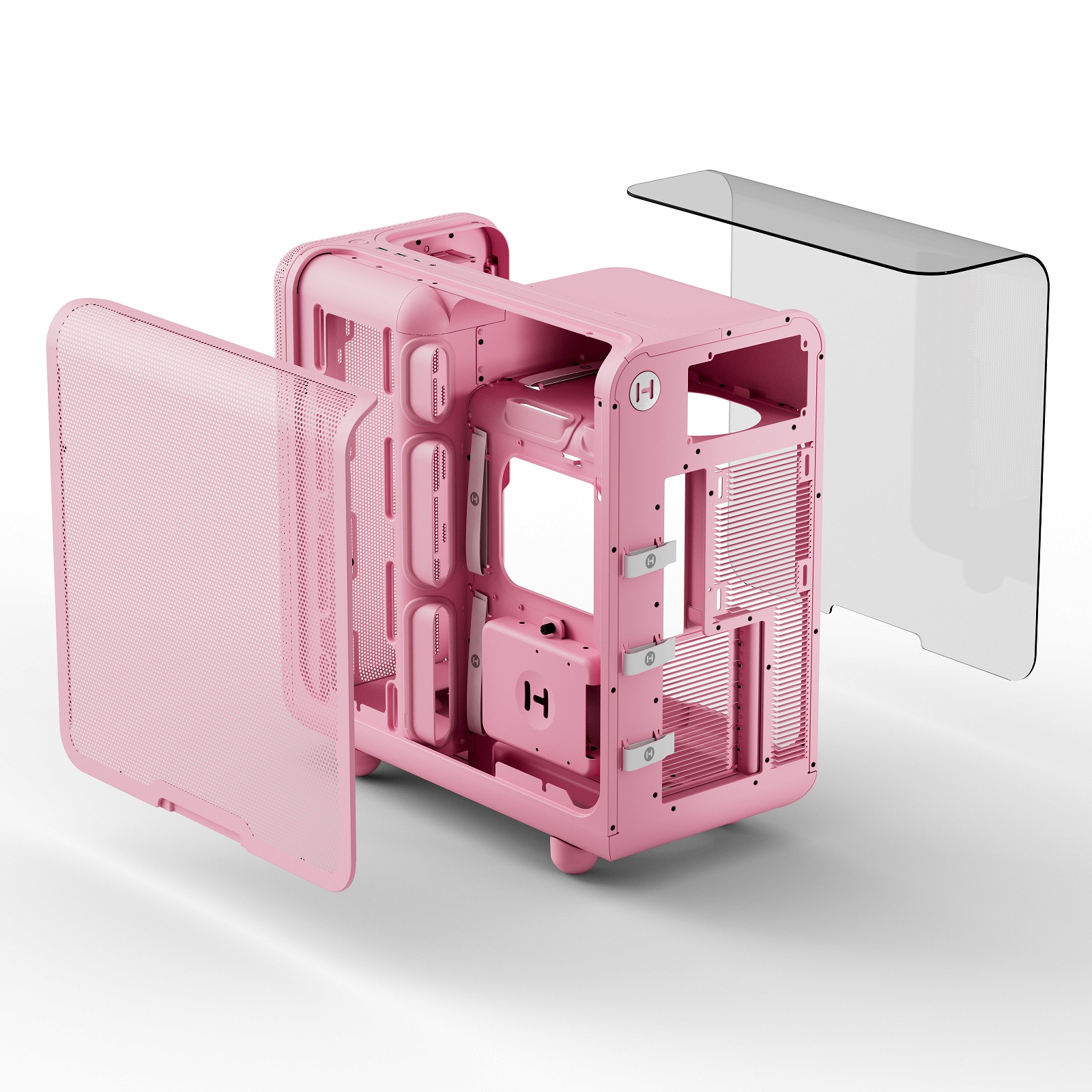 【お取り寄せ】HYTE(ハイト) ラウンドデザイン ミドルタワー PCケース X50 Strawberry Milk ピンク