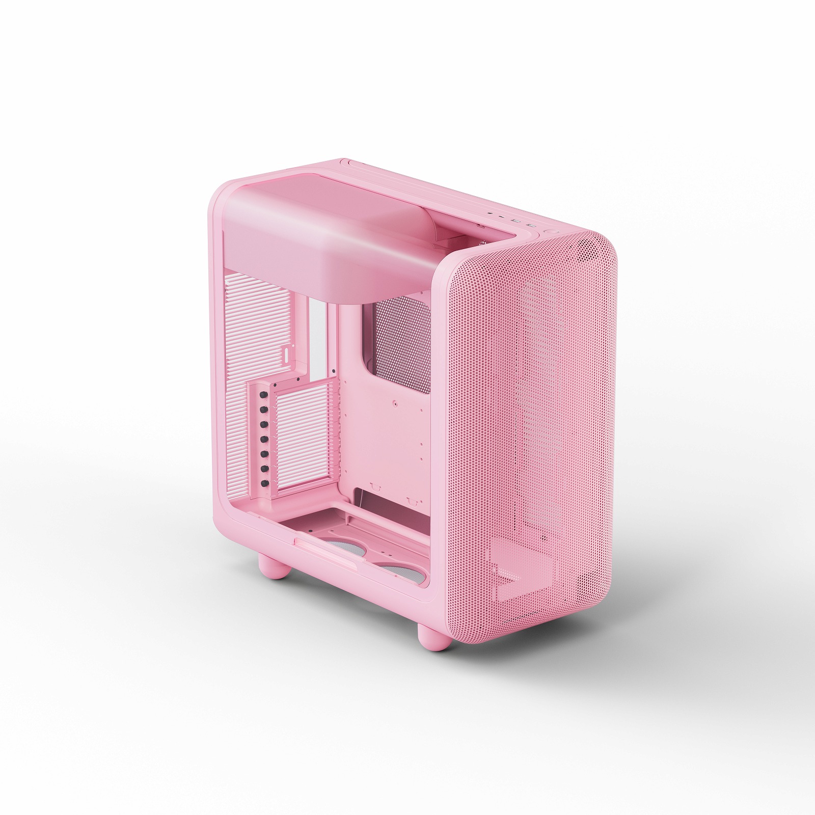 【お取り寄せ】HYTE(ハイト) ラウンドデザイン ミドルタワー PCケース X50 Strawberry Milk ピンク
