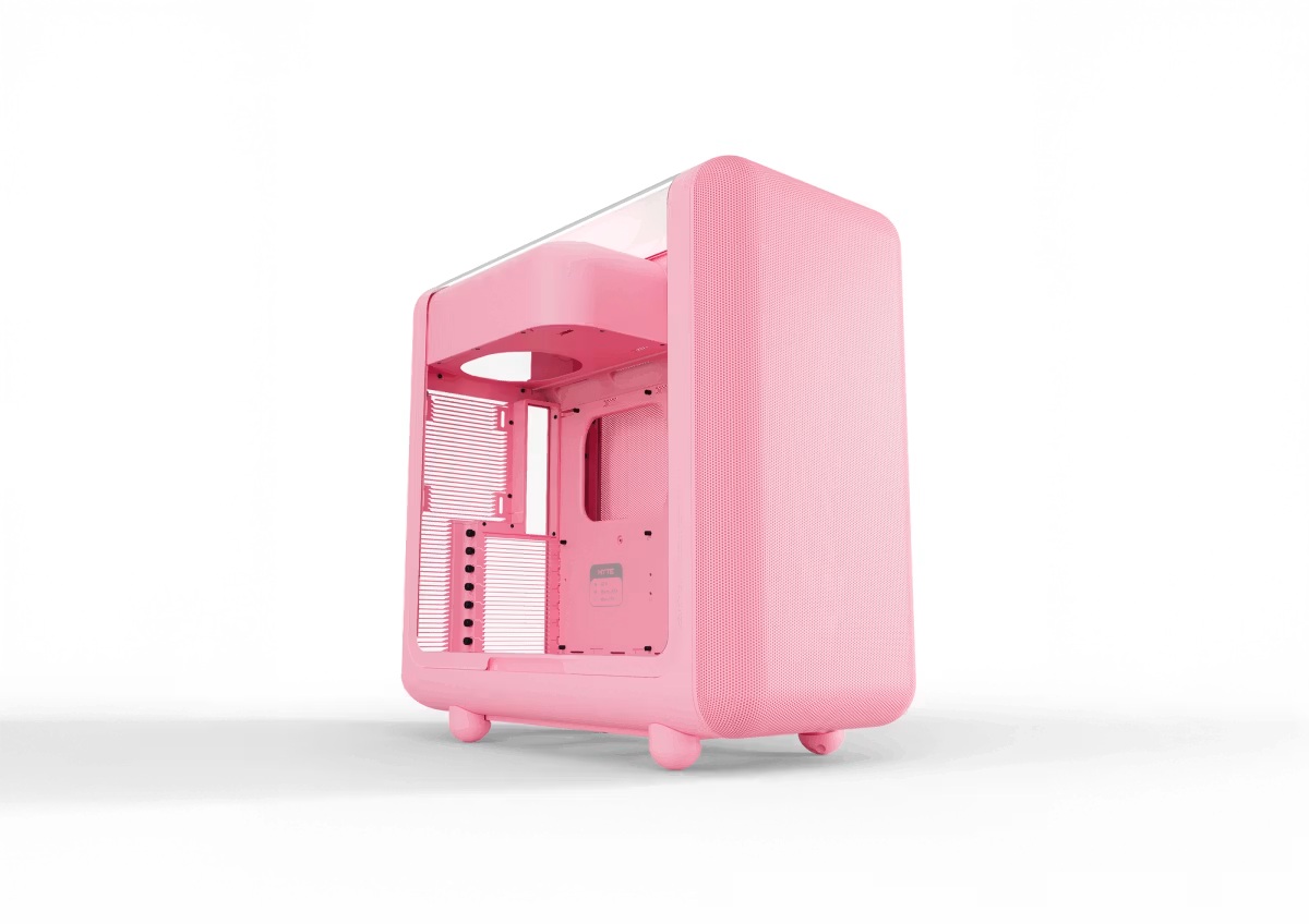 【お取り寄せ】HYTE(ハイト) ラウンドデザイン ミドルタワー PCケース X50 Strawberry Milk ピンク