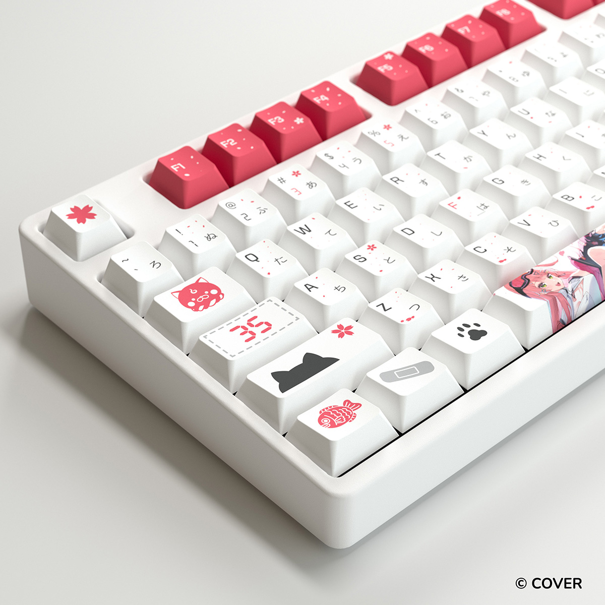 [予約商品][2026年秋頃以降出荷予定]ホロライブ所属「さくらみこ」コラボ限定キーキャップ＆マウスパッドHYTE Sakura Miko Keycap + Mouse Pad White(ランヤード付（首掛けストラップ）)