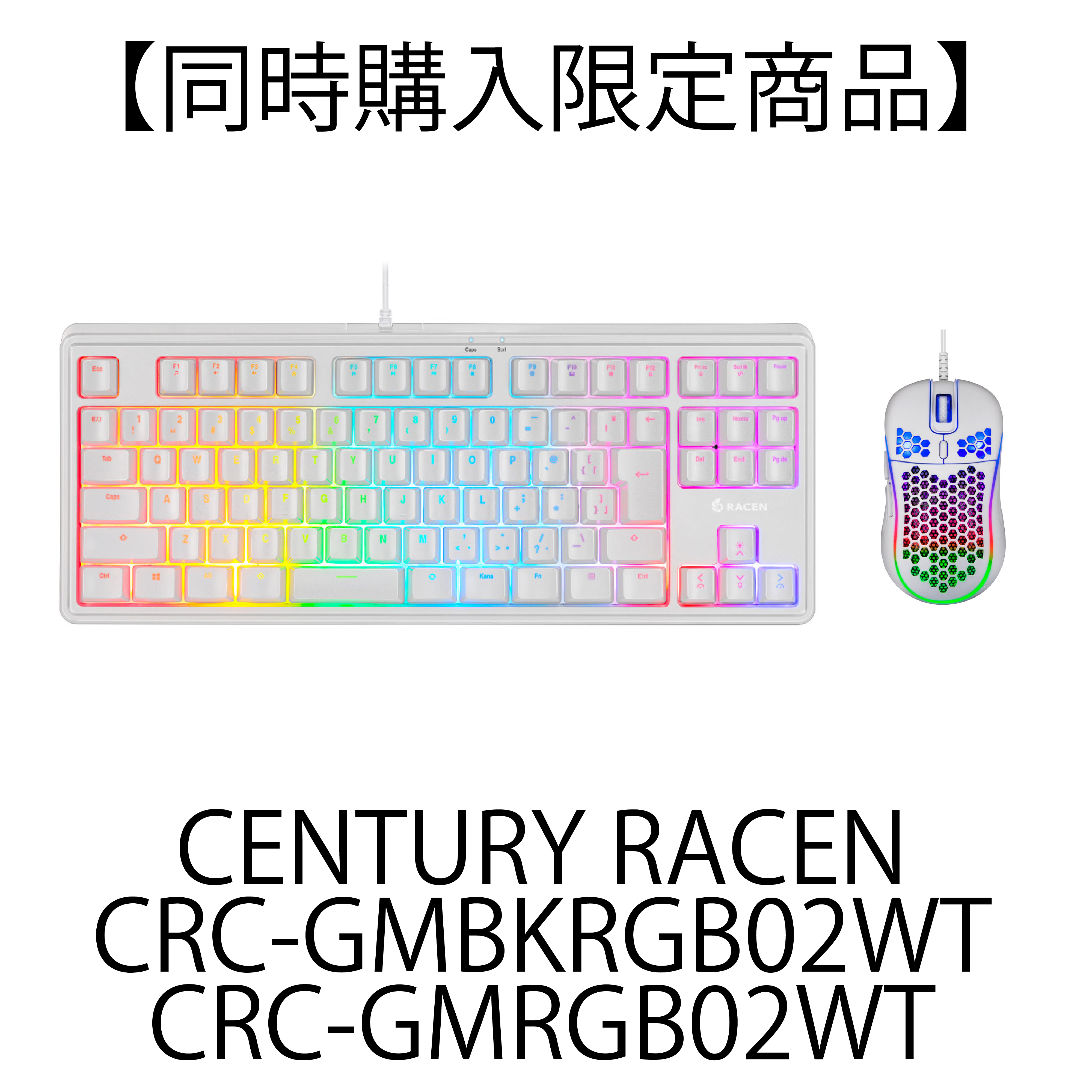 【ShopBuildPC専用】「エントリー向け ゲーミングキーボード・マウスセット-ホワイト」同時購入オプション