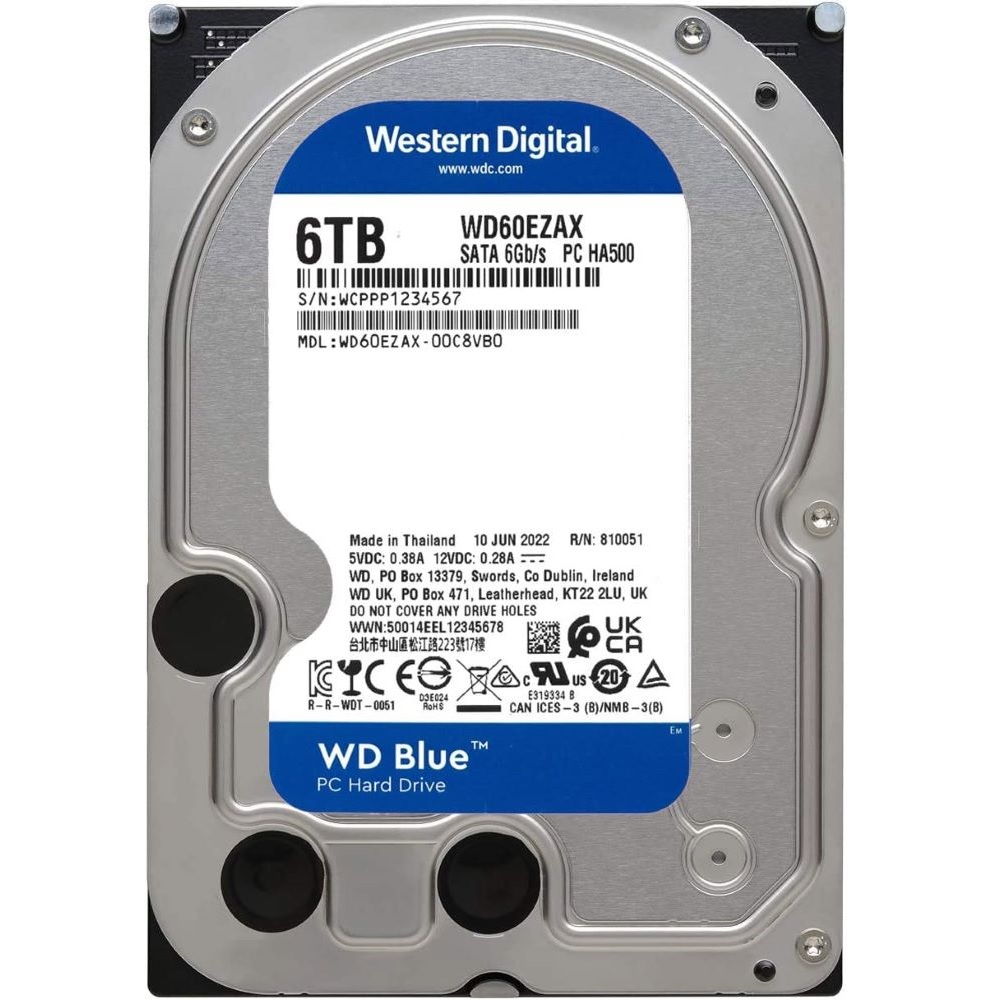 WESTERN DIGITAL 3.5インチ内蔵 HDD6TB WD60EZAX [6TB 5400]＜メーカー2年保証＞