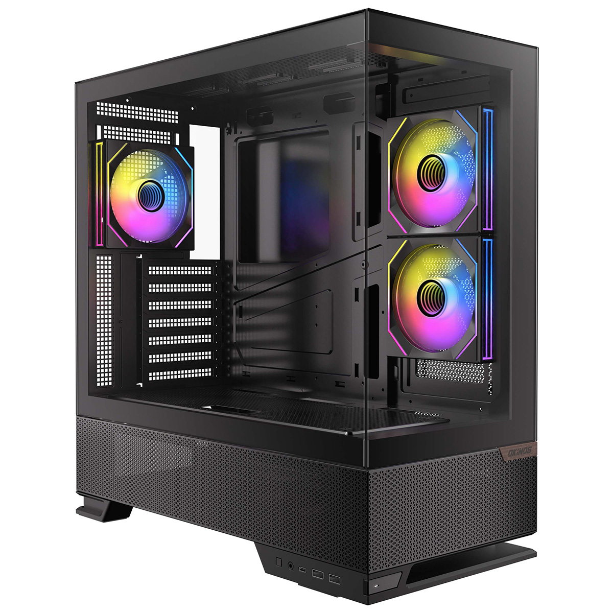 【ジャンク品】Okinos Aqua 6 Infinity ミドルタワー ピラーレス PCケース ブラック