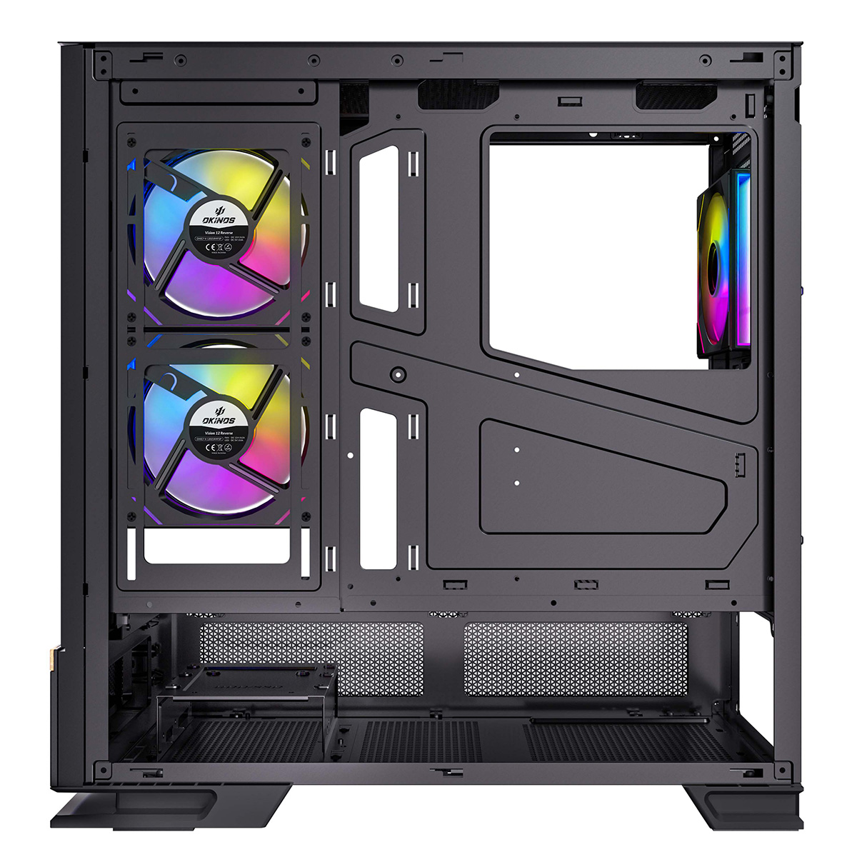 【ジャンク品】Okinos Aqua 6 Infinity ミドルタワー ピラーレス PCケース ブラック
