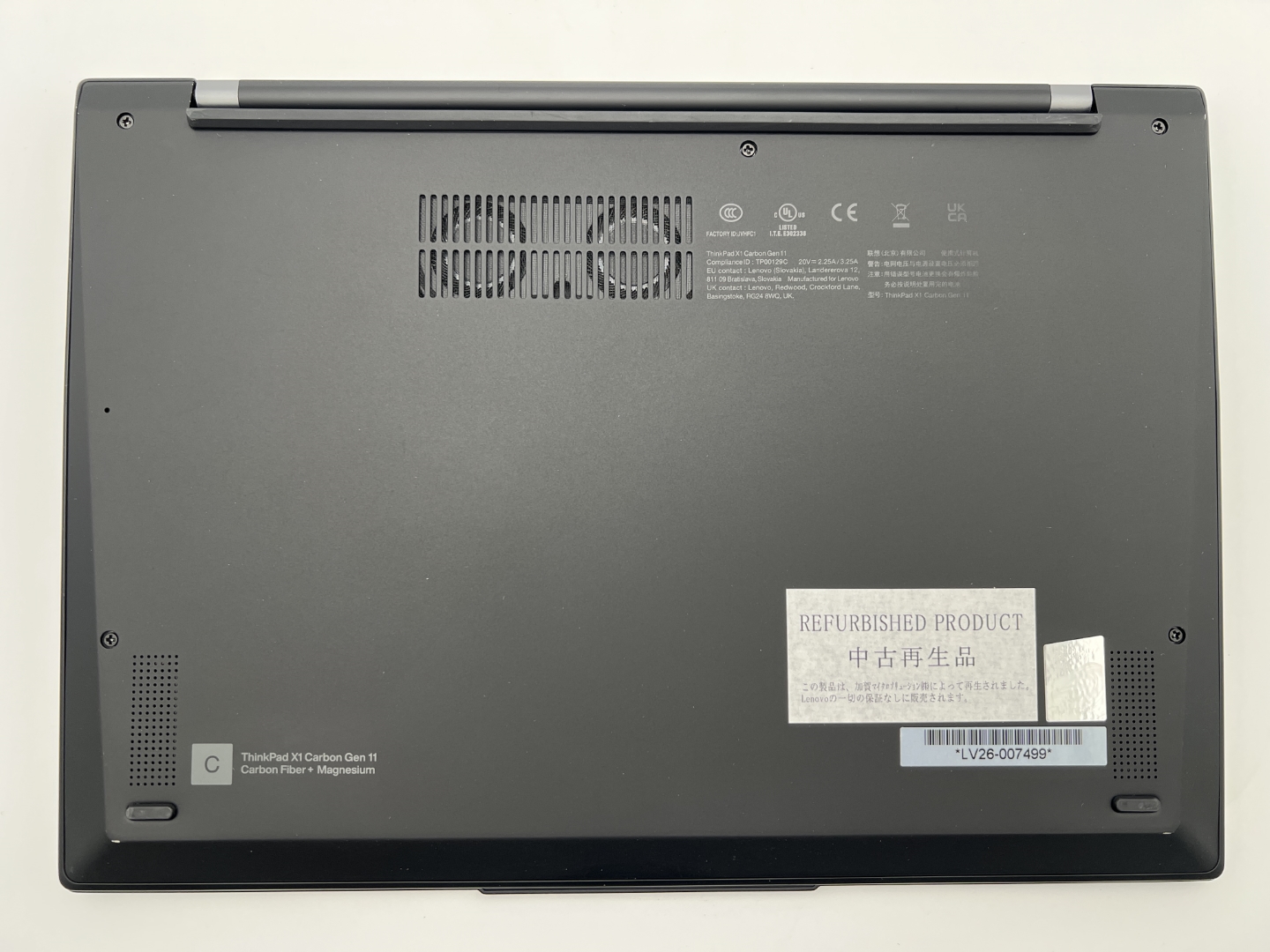 【アウトレット】【メーカー認定整備済品】Lenovo ThinkPad X1 Carbon Gen 11　Core i5-1335U・16GBメモリー・256GB SSD・14.0型 WUXGA IPS液晶