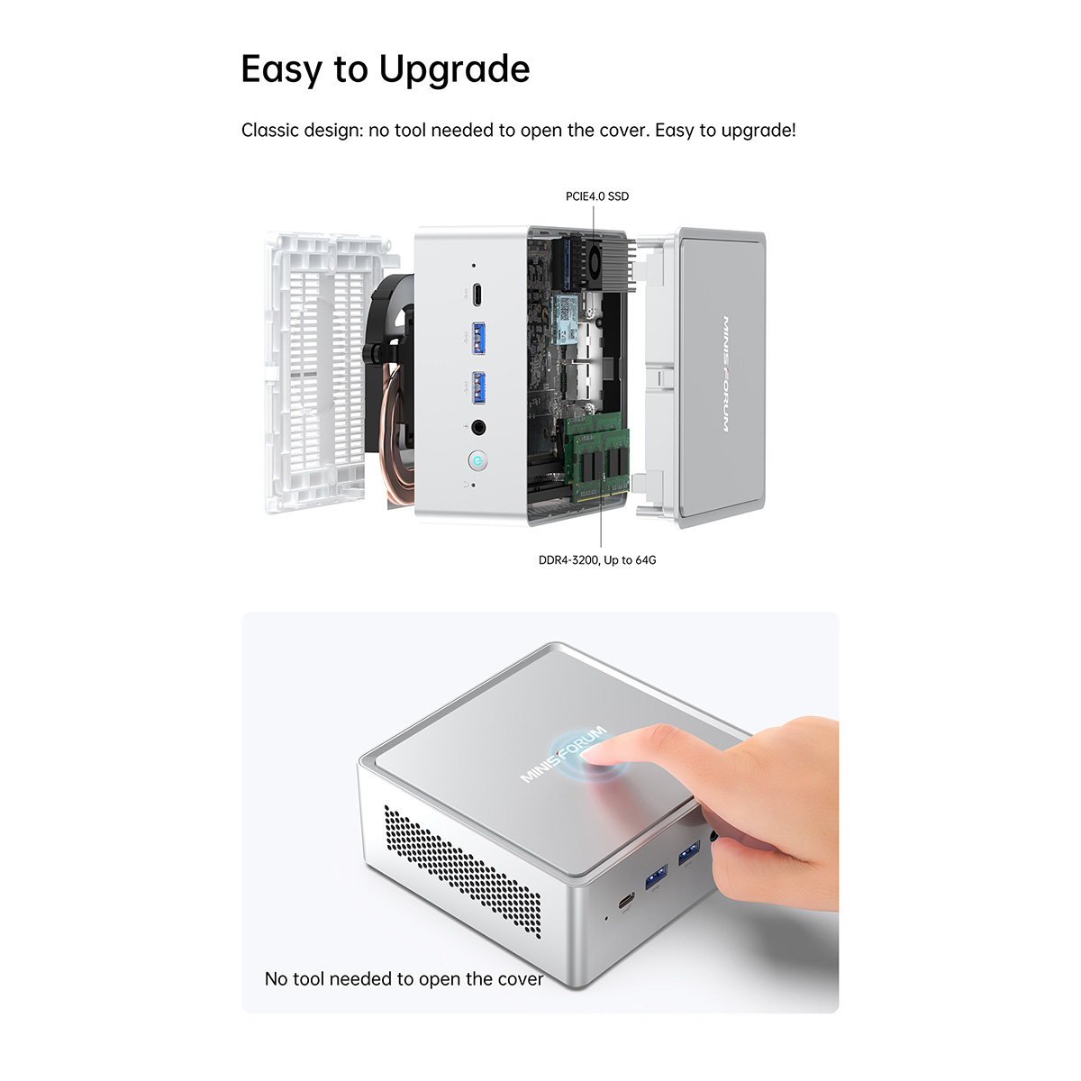 MINISFORUM（ミニスフォーラム） ミニPC メモリ16GB SSD512GB Windows 11 Pro 64bit 最大4画面出力 NAB3R-16/512-W11PRO(1220P)