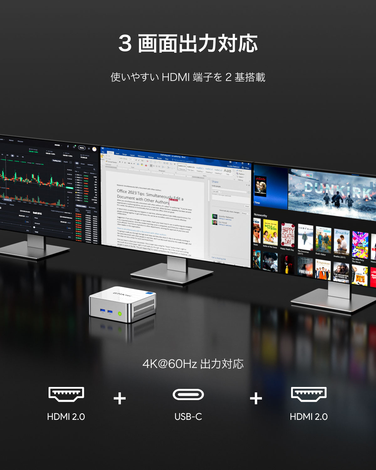 【訳あり品】【箱破損】【未開封・未使用】GMKtec メモリ16GB ストレージ512B 小型デスクトップパソコン GMKtec NucBox M3 GMK-M3-16/512-W11Pro(12450H)