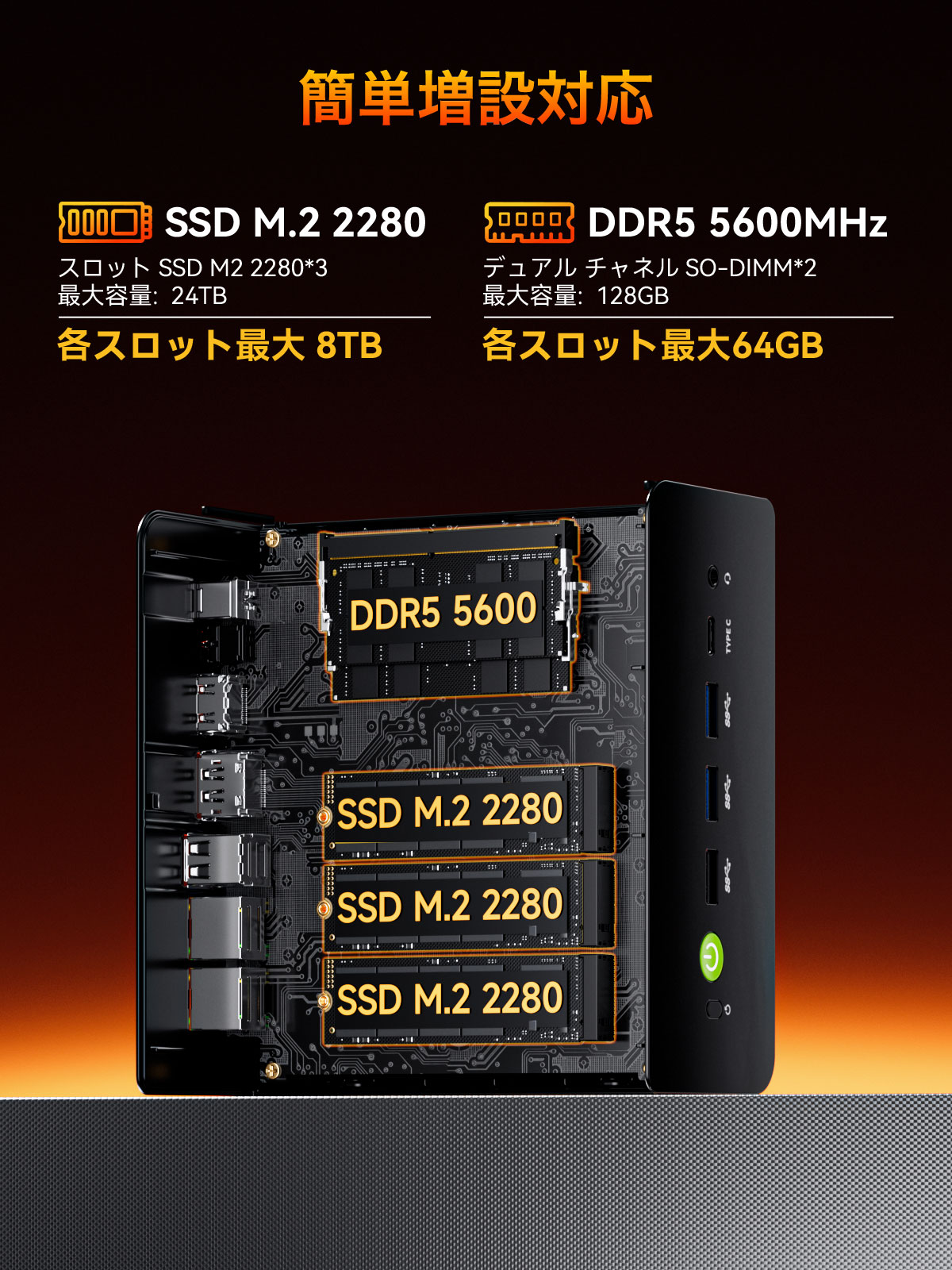 GMKtec メモリ32GB ストレージ1TB 小型デスクトップパソコン NucBox K12 GMK-K12-32/1T-W11PRO(H 255)