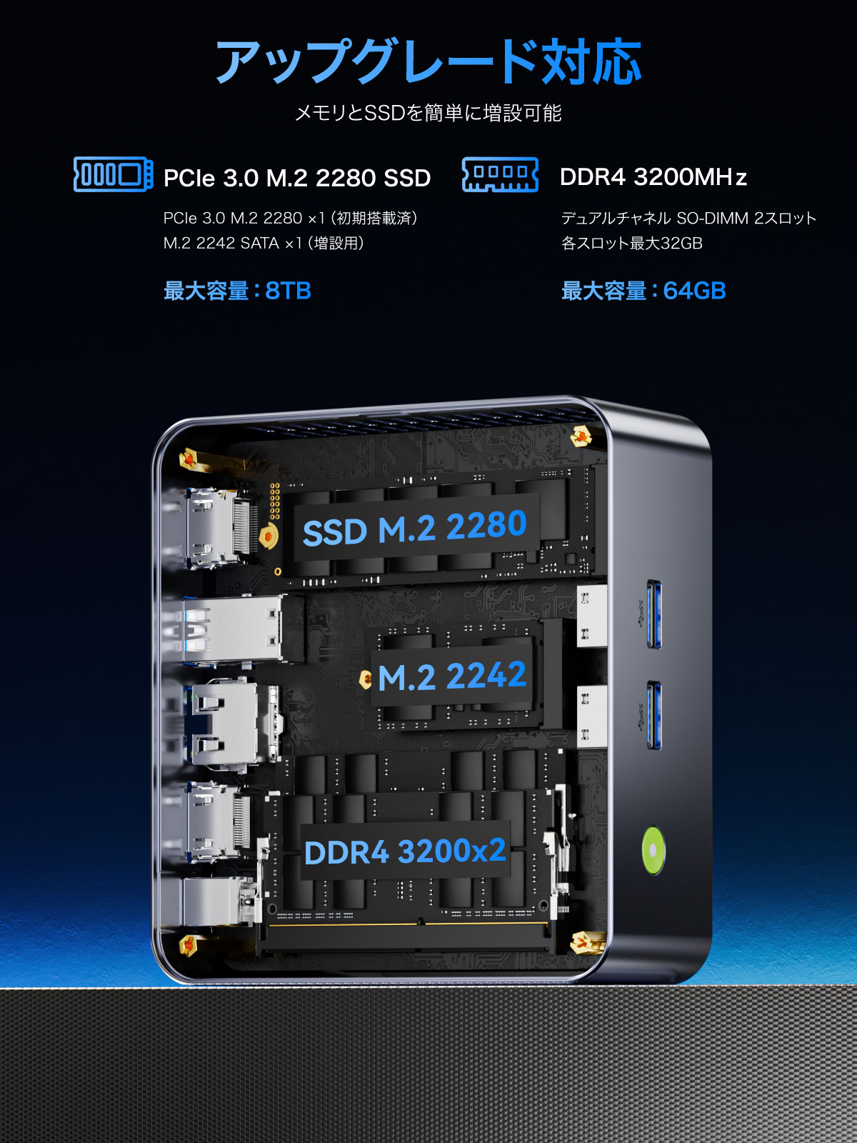 【訳あり品】【箱破損】GMKtec  メモリ32GB ストレージ1TB 小型デスクトップパソコン NucBox G3 Plus GMK-M3 ULTRA-32/1T-W11PRO(12700H)