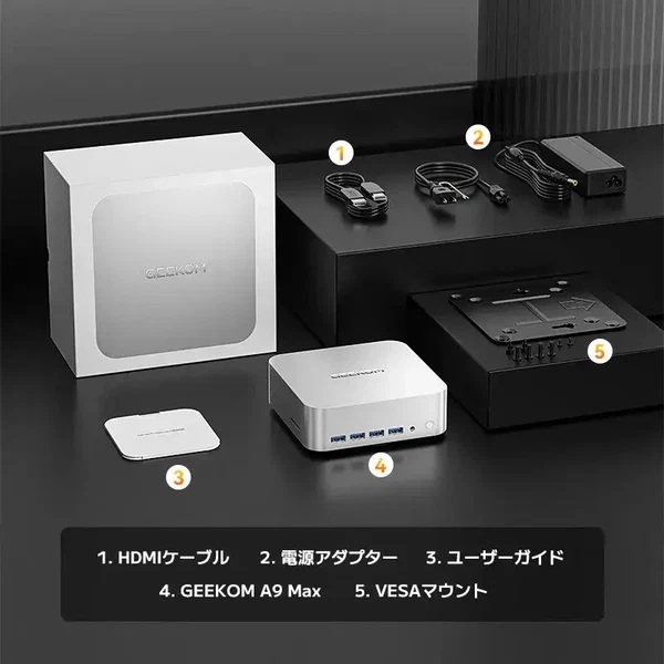 GEEKOM(ギコム) AI PC A9 MAX [AMD Ryzen AI 9 HX370/ RAM:32GB/ SSD:1TB/ Windows11 Pro]