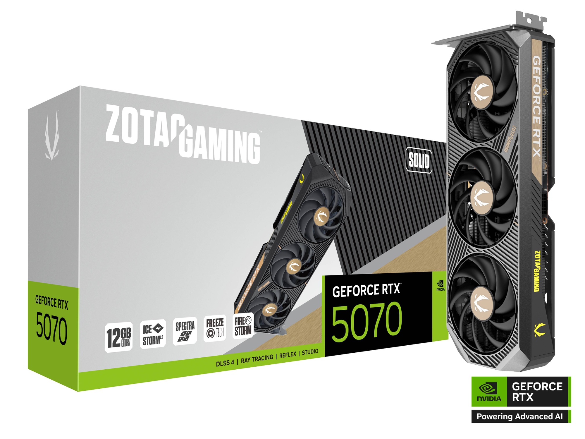 ZOTAC RTX5070SOLID12G/ZT-B50700D-10P グラフィックカード GeForce RTX 5070 VRAM 12GB