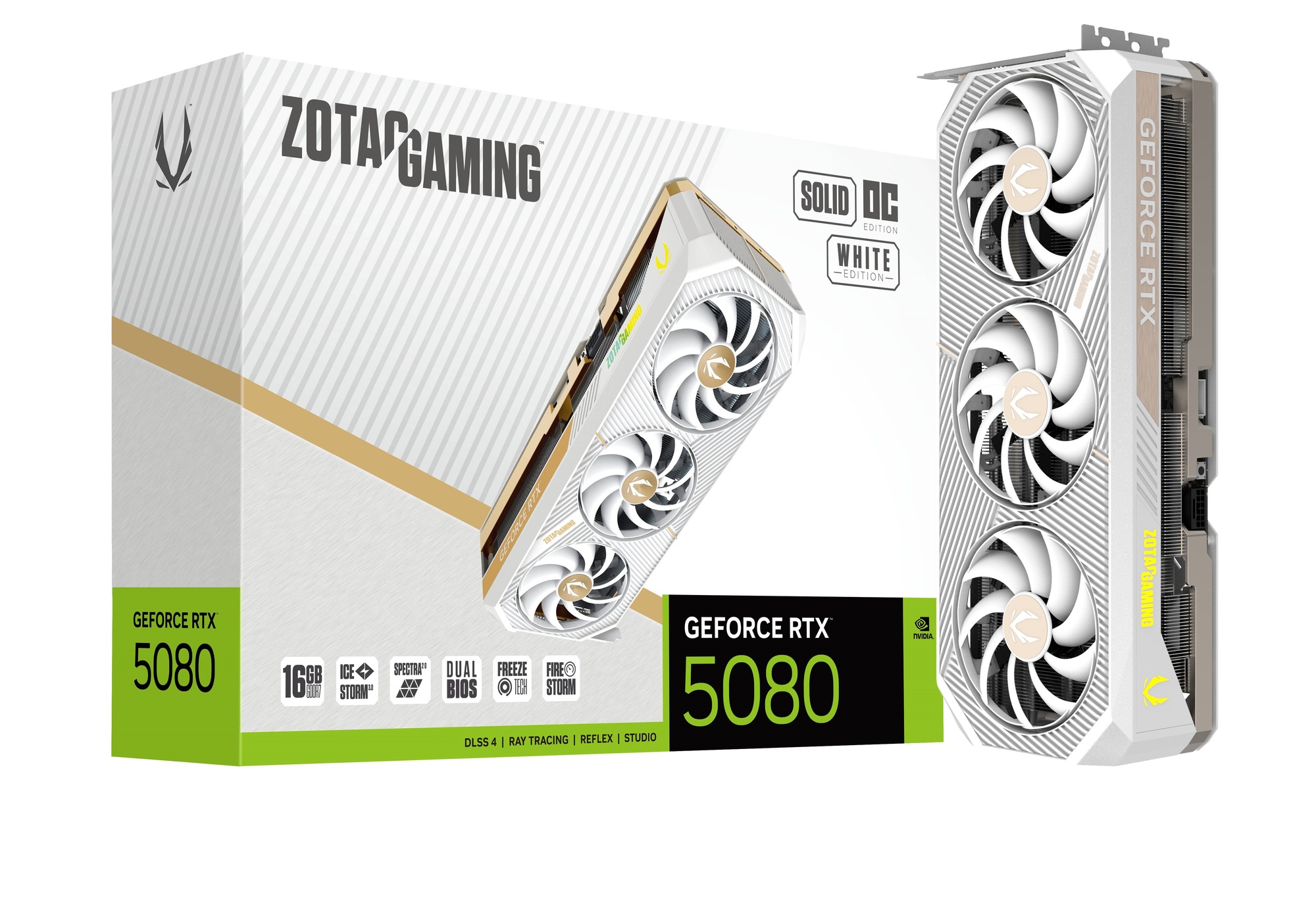 ZOTAC(ゾタック) GeForce RTX 5080 SOLID OC White Edition ZT-B50800Q-10P [GeForce RTX 5080/ VRAM:16GB GDDR7]