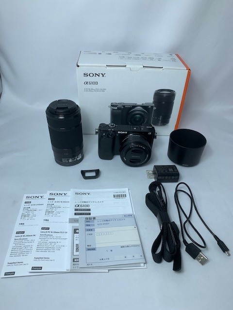 【中古】【店頭展示使用品】SONY α6100 ILCE-6100Y ダブルズームレンズキット [ブラック](メーカー保証付き）
