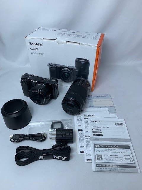 【中古】【店頭展示使用品】SONY α6100 ILCE-6100Y ダブルズームレンズキット [ブラック](メーカー保証付き）
