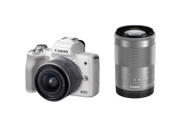 【中古】【店頭展示使用品】EOS Kiss M ダブルズームキット [ホワイト](メーカー保証1年）