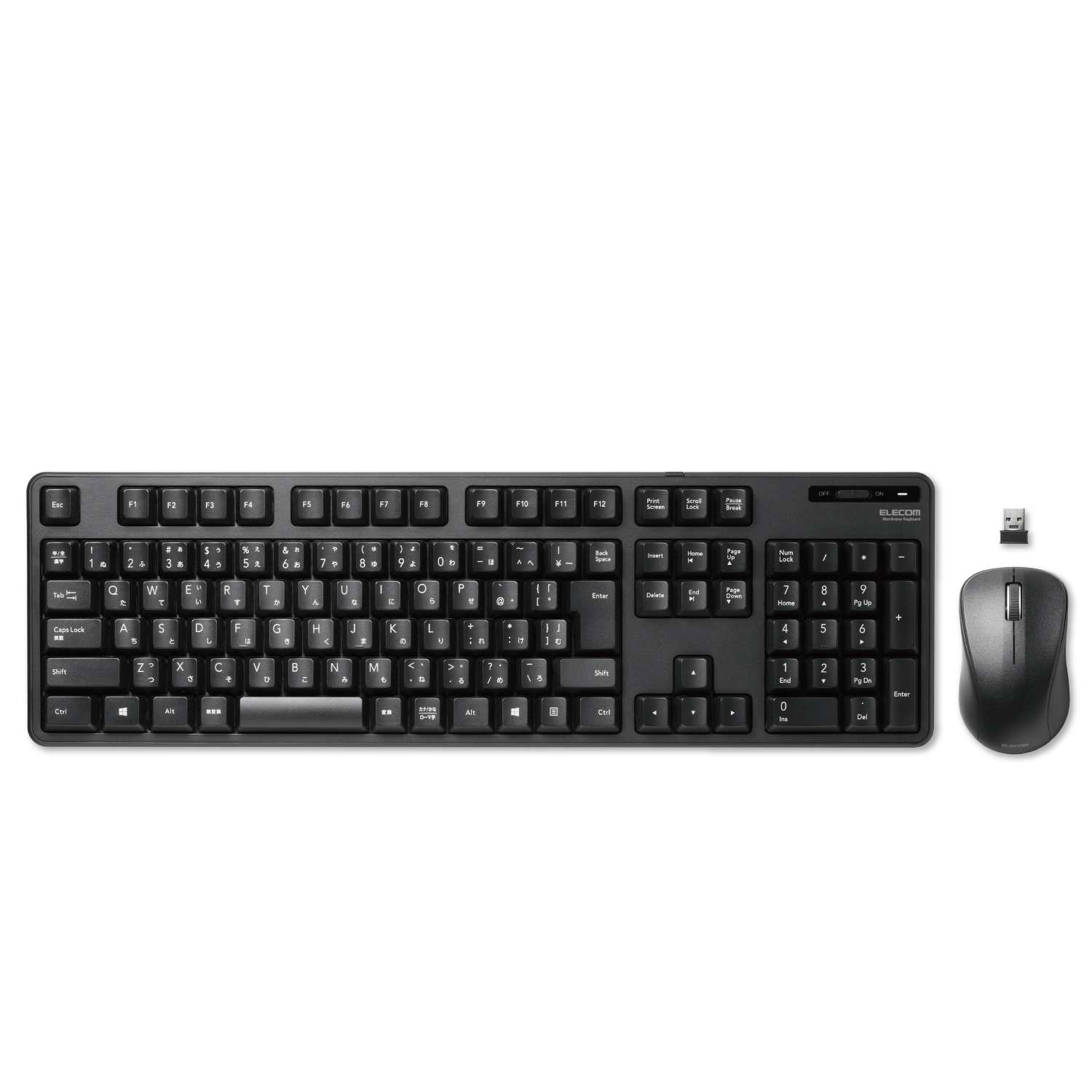 【訳あり品】【箱破損】【未開封・未使用】ELECOM 無線フルキーボード＆マウス TK-FDM106MBK[ブラック]（メーカー保証付き）