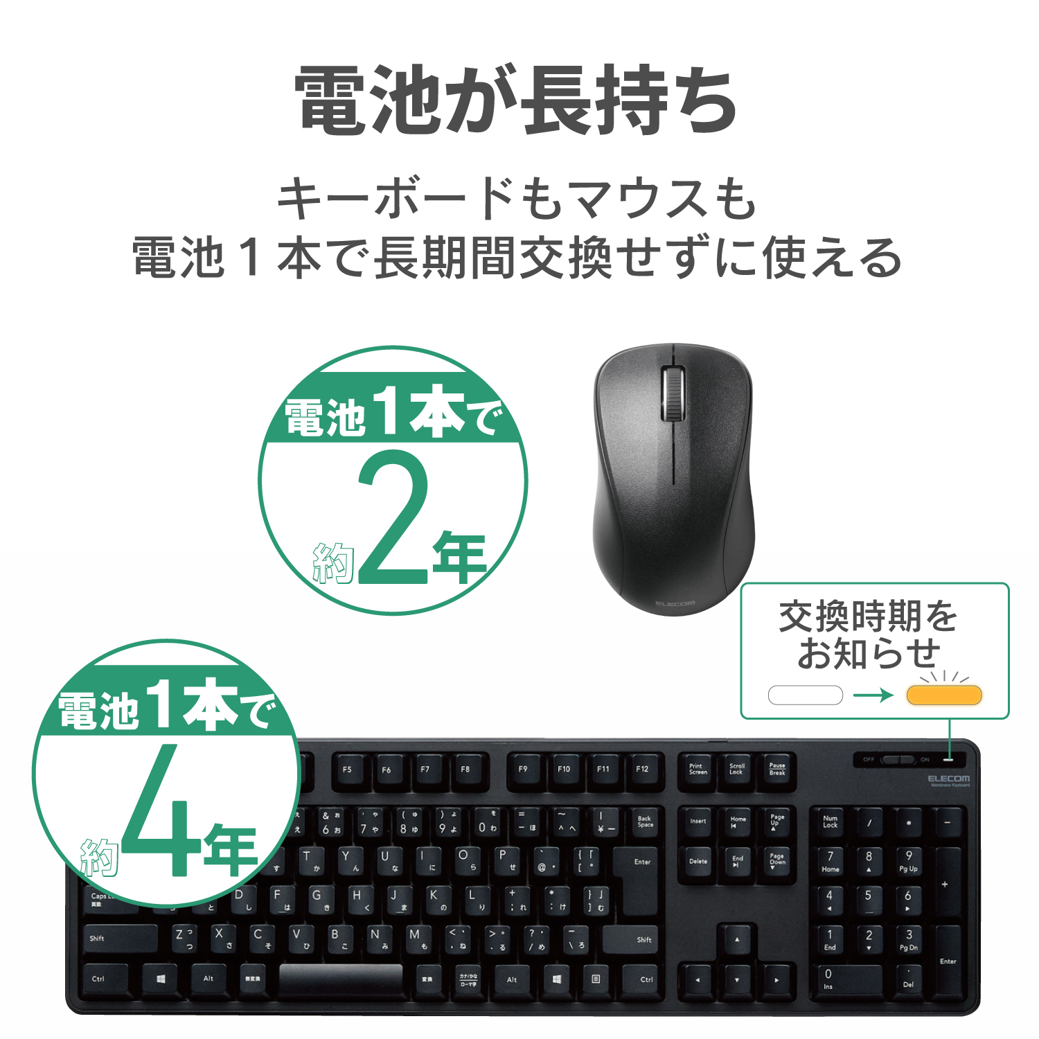 【訳あり品】【箱破損】【未開封・未使用】ELECOM 無線フルキーボード＆マウス TK-FDM106MBK[ブラック]（メーカー保証付き）