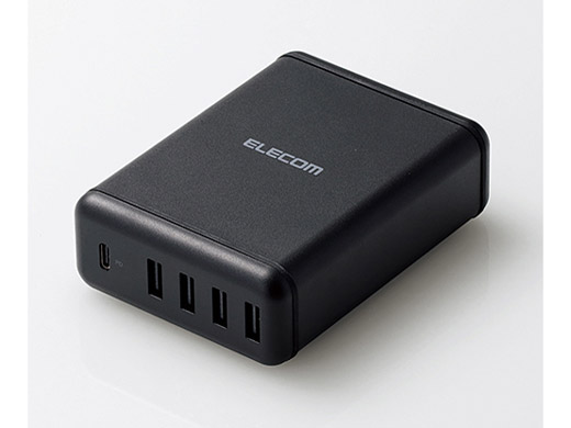 ELECOM USB PD準拠 5ポートAC充電器 (USB PD30W+30W) [MPA-ACD02BK]