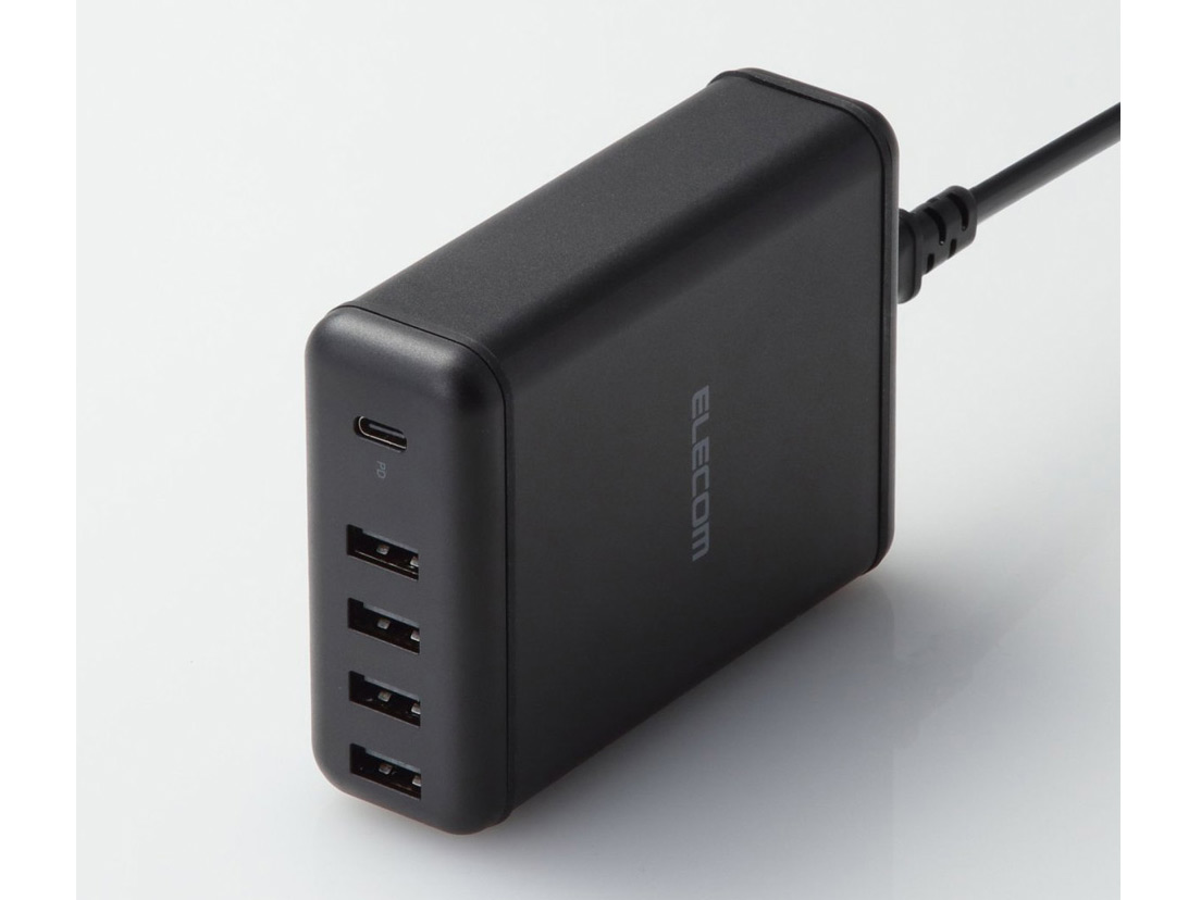ELECOM USB PD準拠 5ポートAC充電器 (USB PD30W+30W) [MPA-ACD02BK]