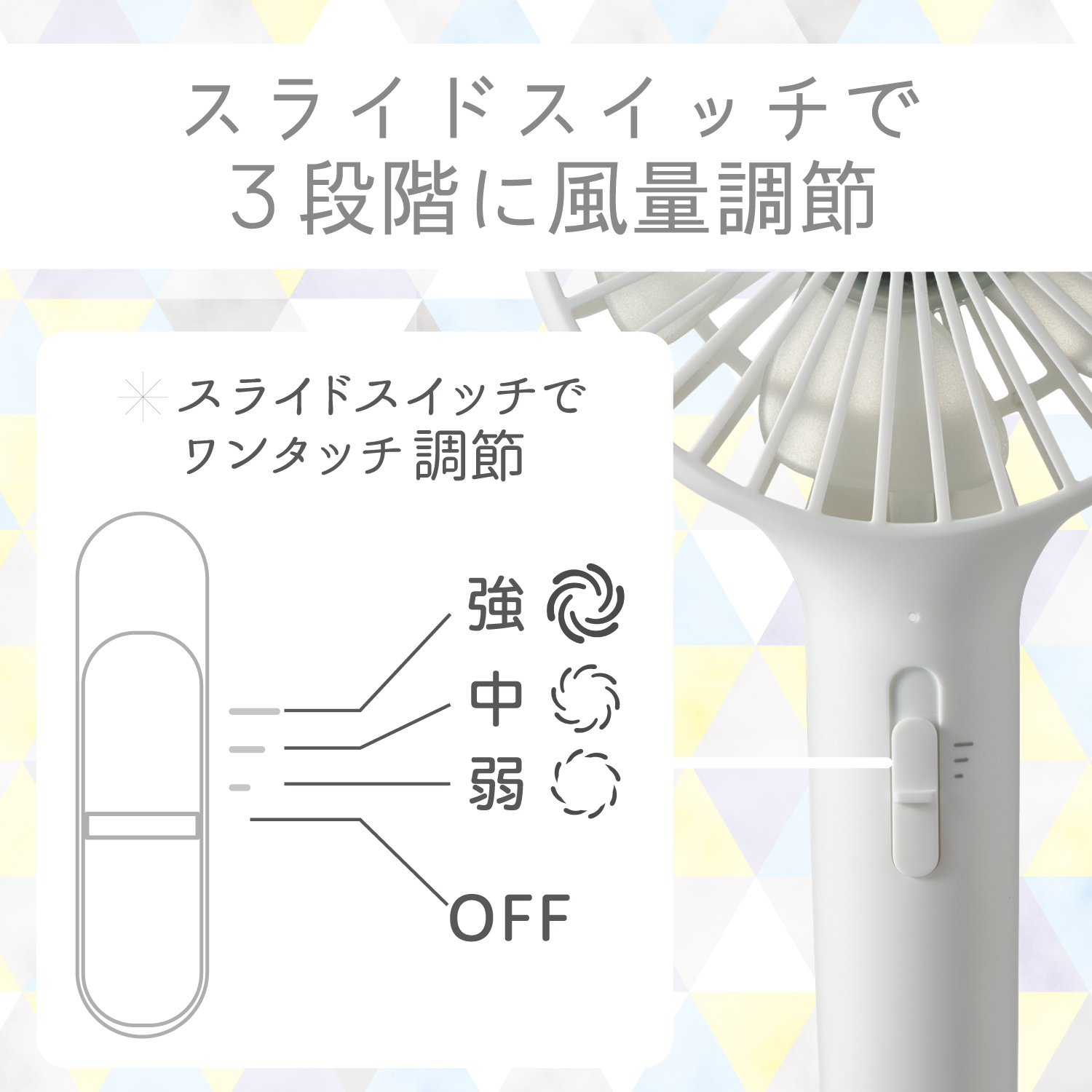 ELECOM USB扇風機"flowflowflow"（充電式2WAYタイプ）[ホワイト] FAN-U194WH