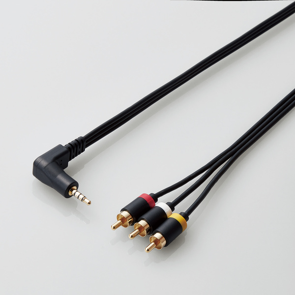 ELECOM L型ミニプラグ（4極）-RCAピンプラグケーブル DH-MLWRY20BK [2m]