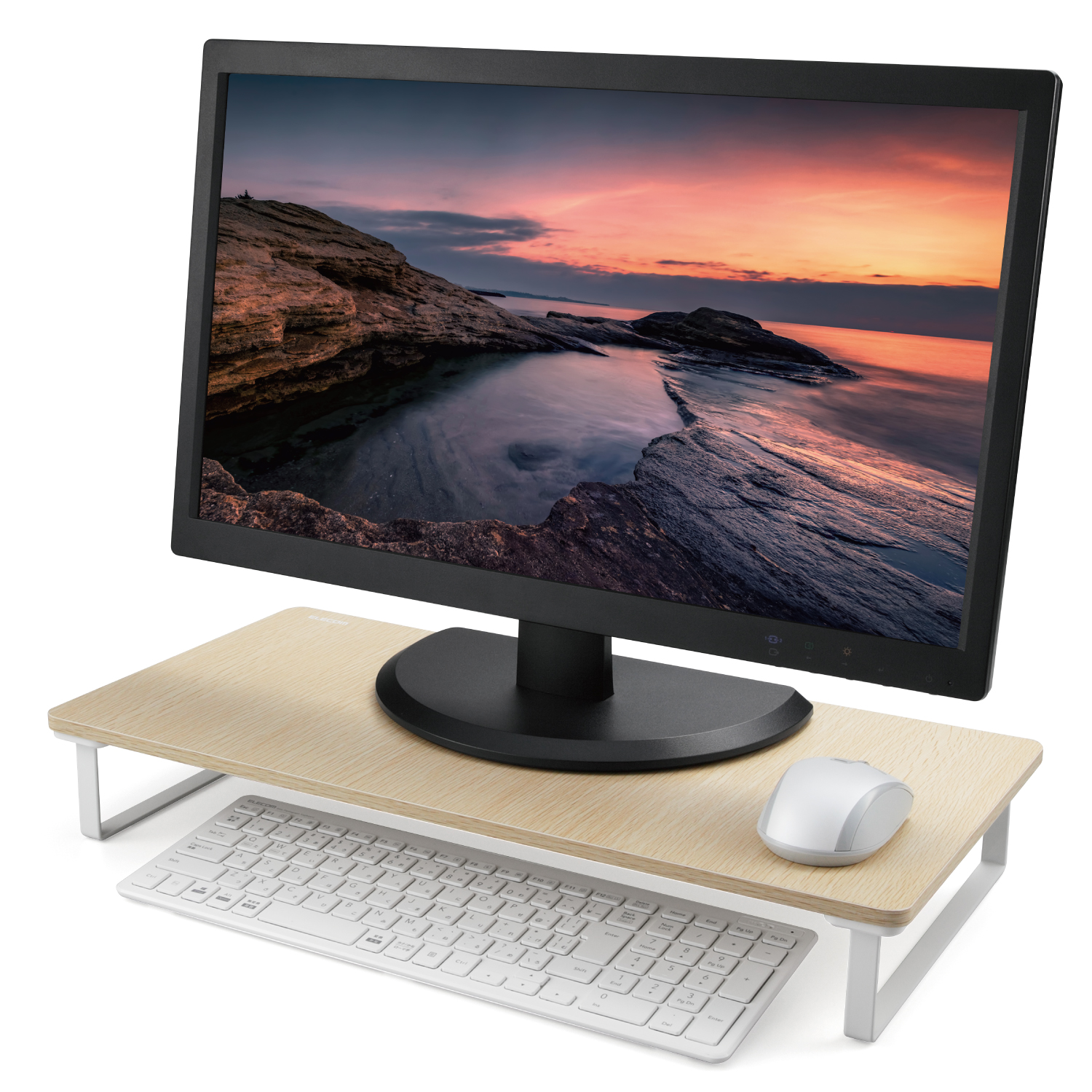 ELECOM ディスプレイスタンド（高さ8cm） PCA-DPSW528OAK