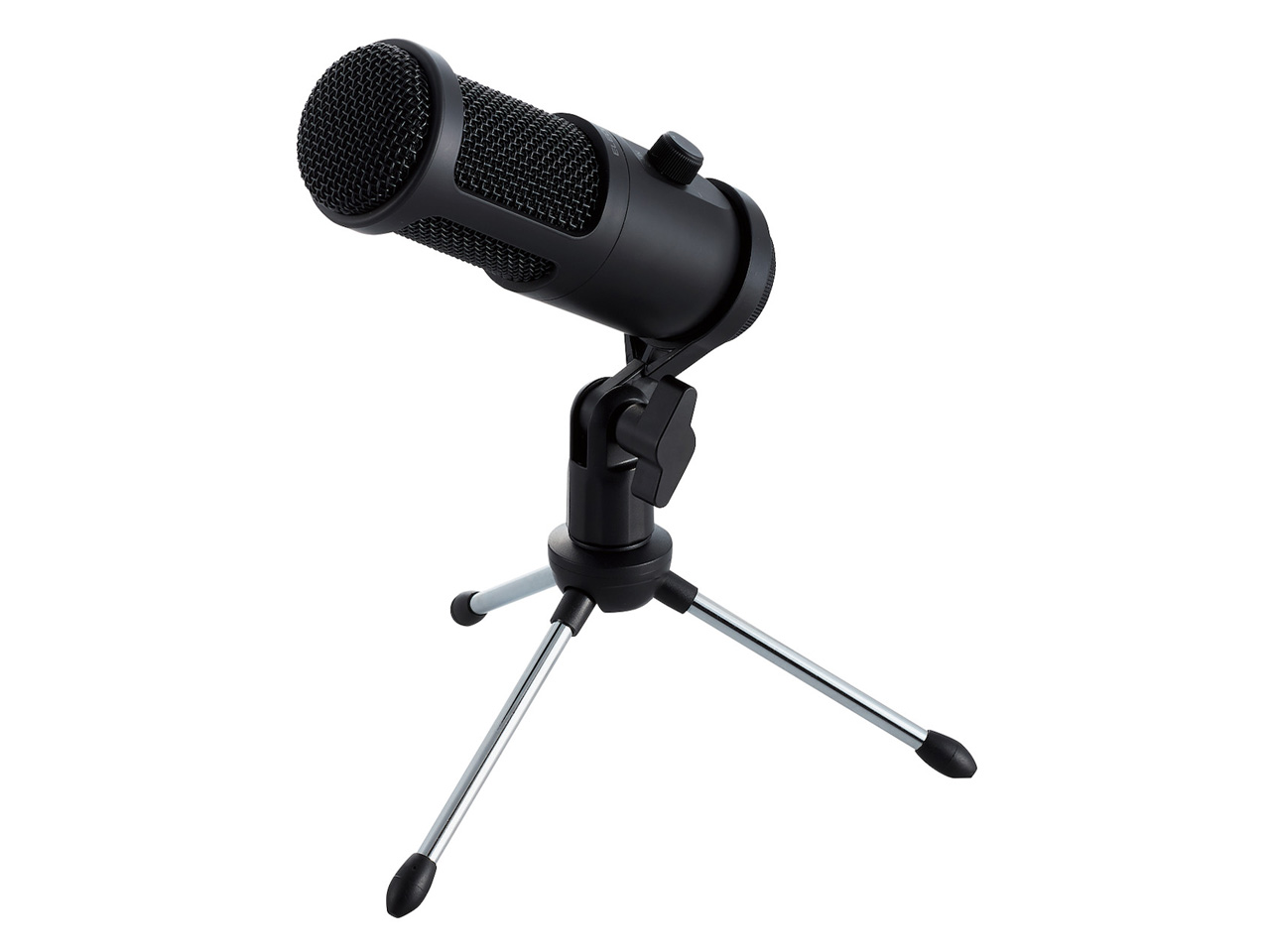 ELECOM スタンド型コンデンサーマイク USB-A ブラック [HS-MC12UBK]