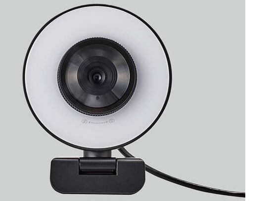 ELECOM LEDリングライト内蔵Webカメラ UCAM-CX20ABBK [ブラック]